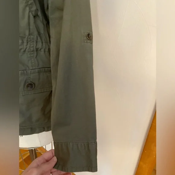 Style & Co. Olive Green Utility Jacket with Rhinestone Accents Military - Picture 8 of 11